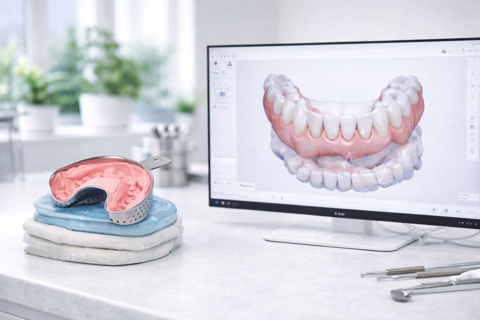 physical and digital dental mold